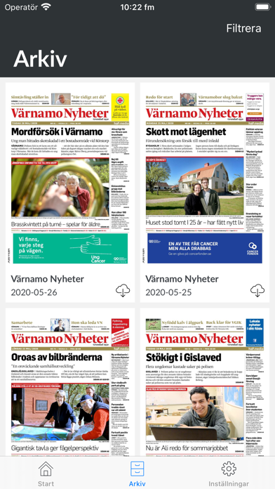 Värnamo Nyheter e-tidning Screenshot