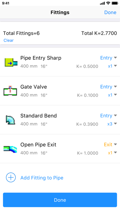 Pipe Flow Wizard - Calculator Screenshot