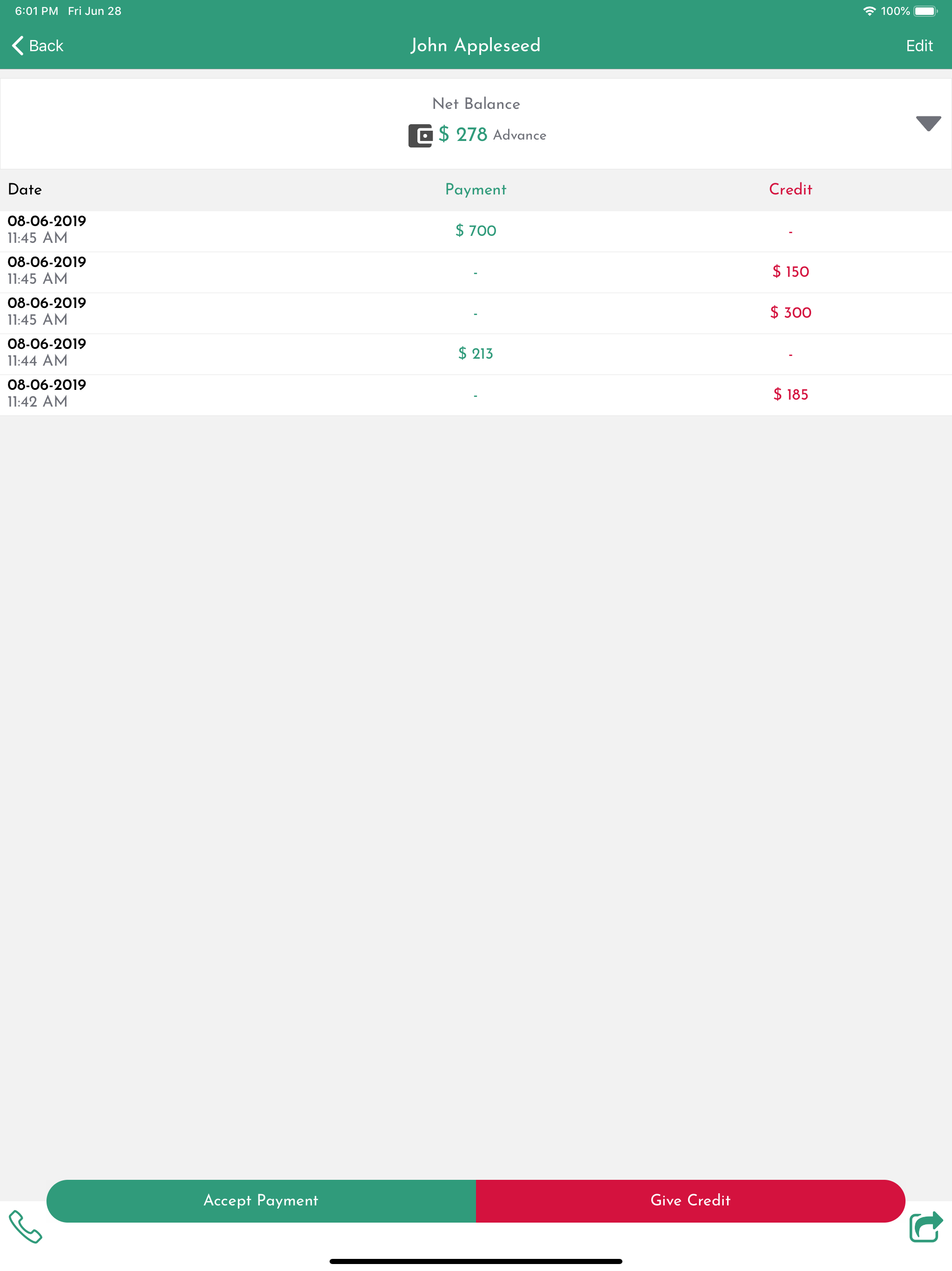 CreditLog - Account Ledger