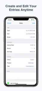 atWork · Work Hours Tracker screenshot #7 for iPhone