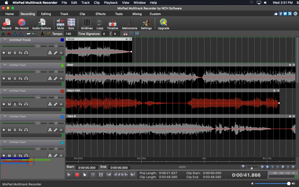 #2. MixPad Multitrack Recorder (macOS) Podle: NCH Software