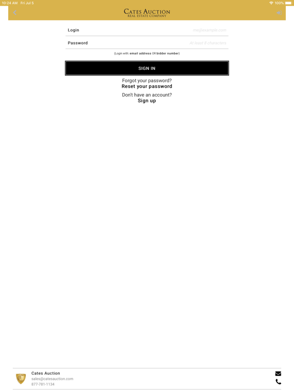 Cates Auction iPad screenshot 2 - Business app