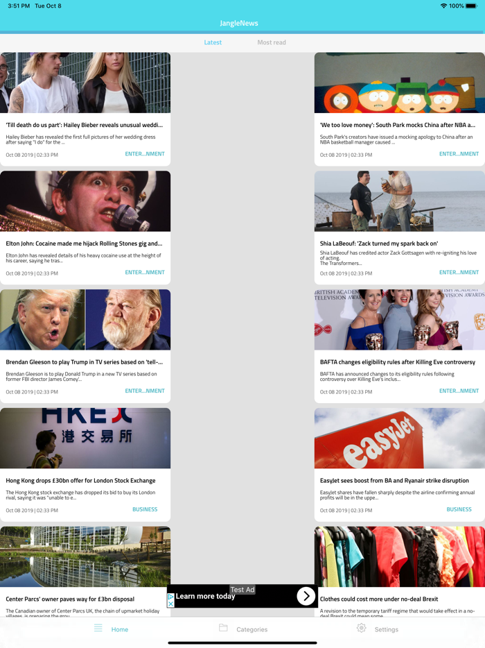 Jangle News Rss Feed App