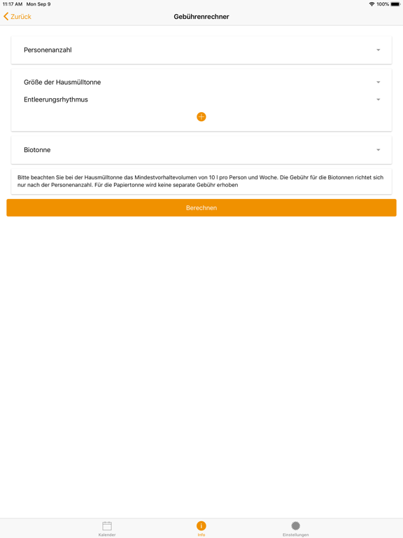 Abfall-App Erfurt iPad screenshot