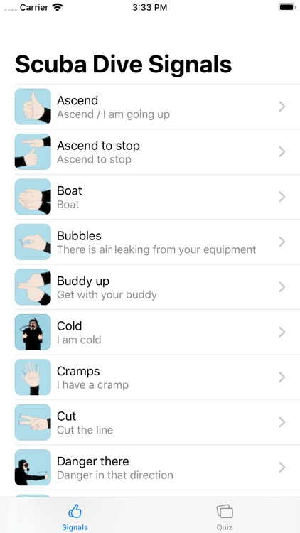 Scuba Dive Signals