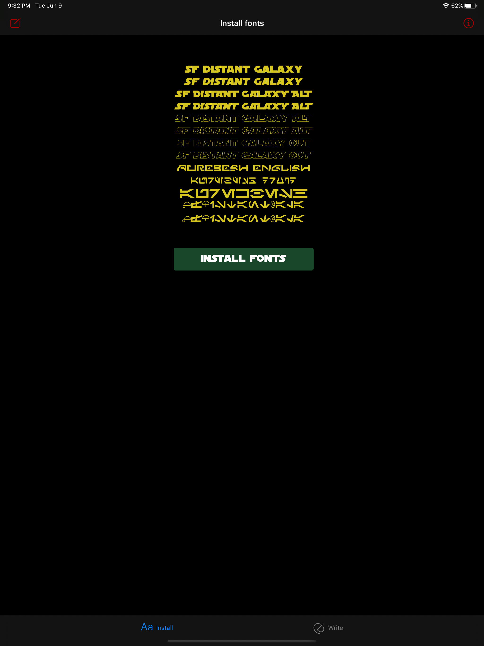 Fonts for Star Wars theme