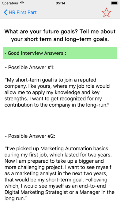 Interview Guid 2020 Q / A iPhone screenshot