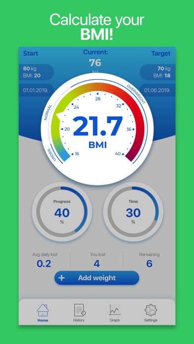 Weight Tracker BMI Calculator Screenshot