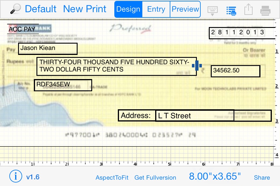 Print Cheque screenshot 4