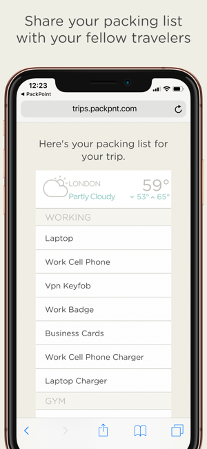 ‎PackPoint Travel Packing List Screenshot
