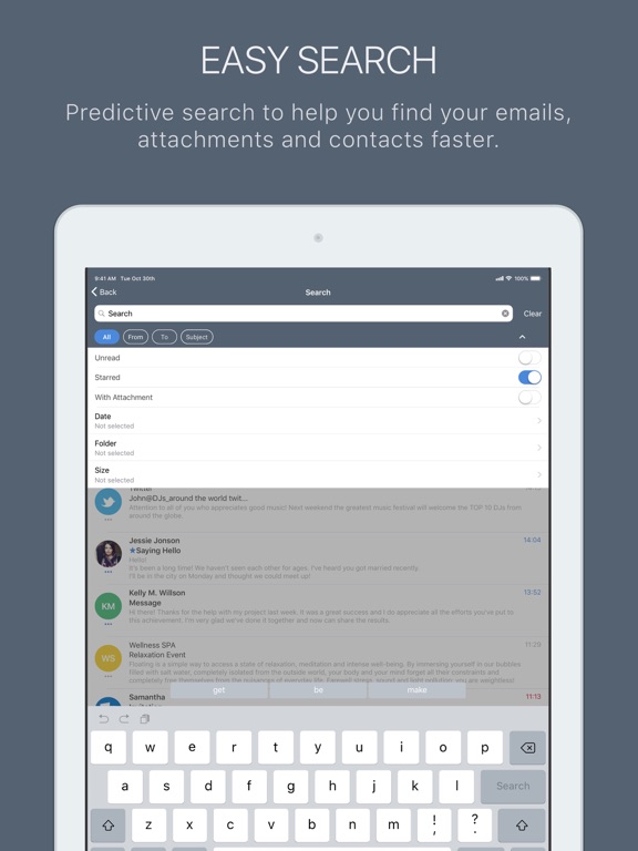 Claro Mail iPad screenshot