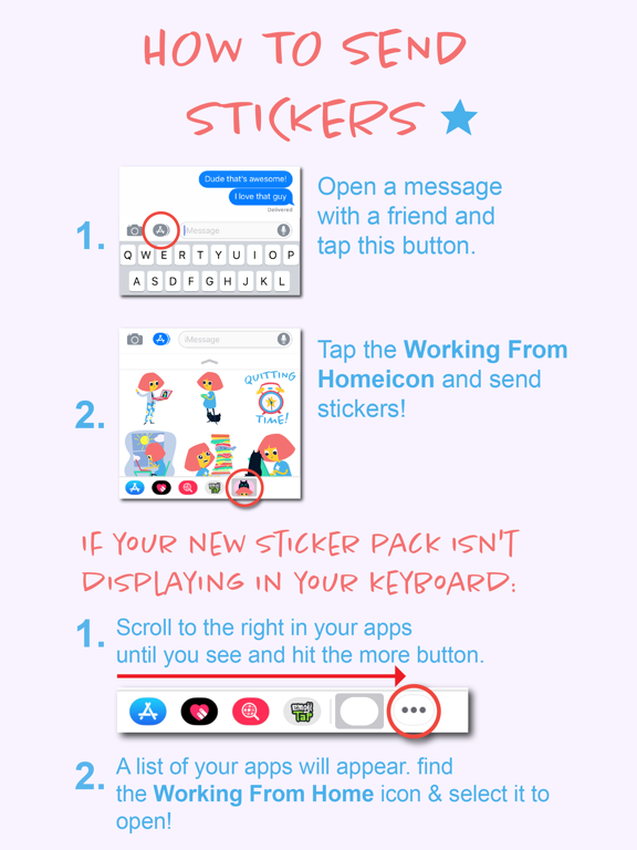 Working From Home Stickers iPad screenshot