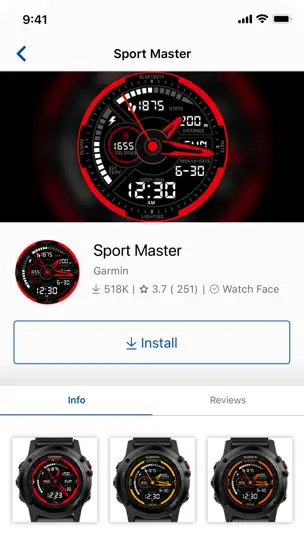 Screenshot von Garmin Connect IQ™ auf dem iPhone 3