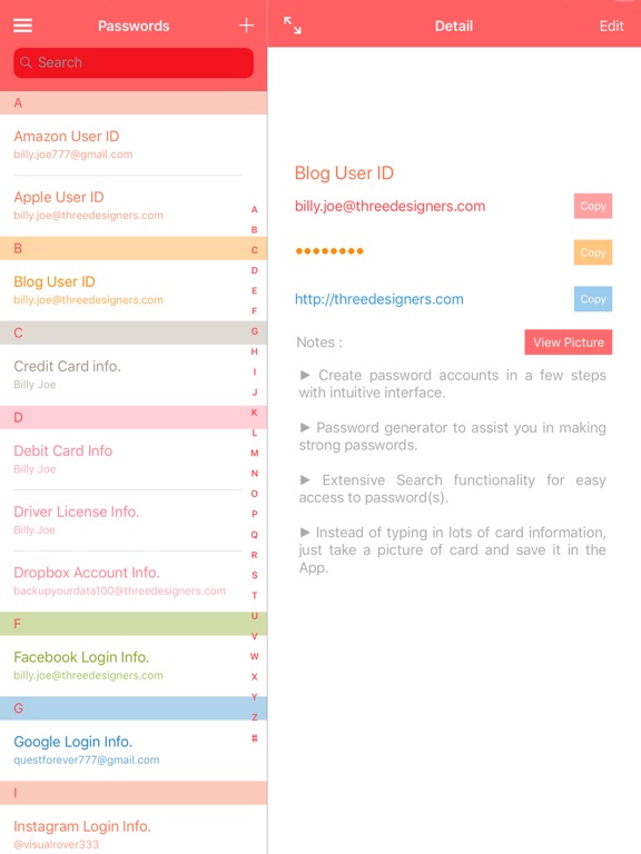 Password Privacy Organizer
