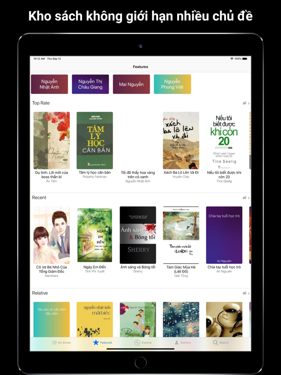 Sách hay - tải và đọc dễ dàng iPad screenshot 7 - Book app