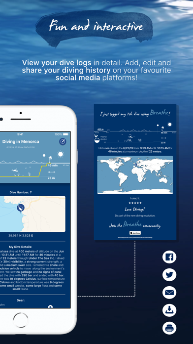 Screenshot #3 pour Breathe - Smart Scuba Dive Log
