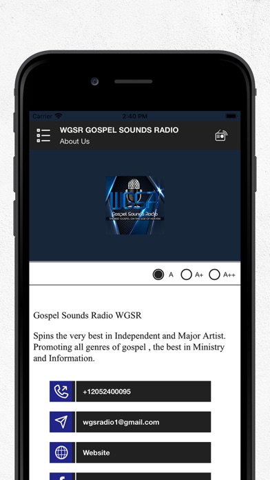 WGSR GOSPEL SOUNDS RADIO Screenshot