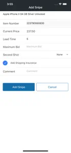 Auction Sniper screenshot #3 for iPhone