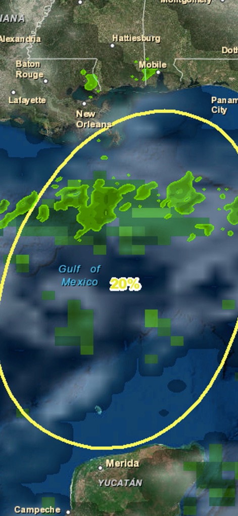 Pacific Typhoon Tracker - Users can evaluate the NHC Chance of Development with percentage indicators and layered 3-hour precipitation data over affected areas.