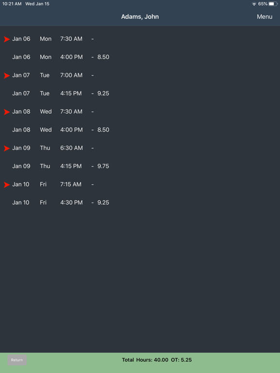 TimePilot Extreme Blue II iPad screenshot 3 - Business app