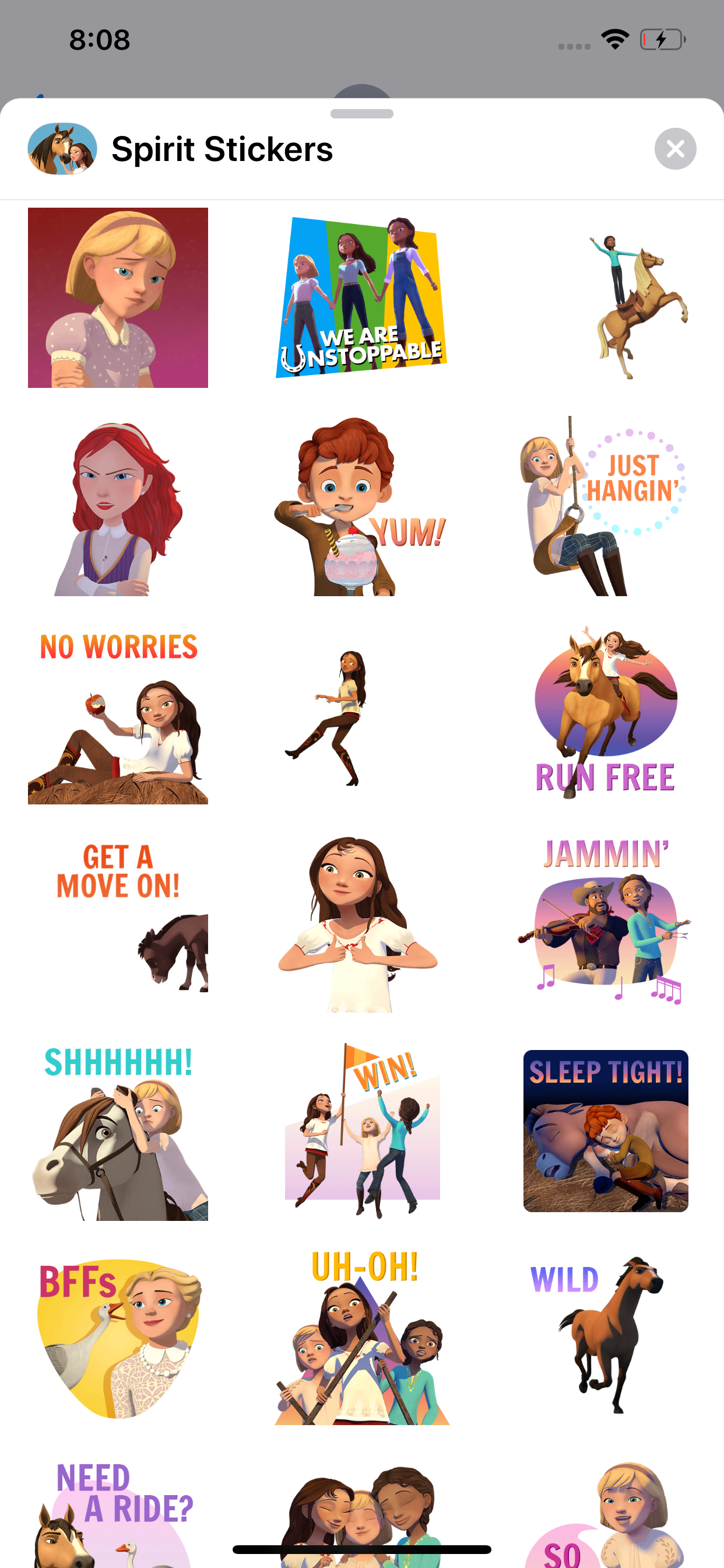 Spirit Riding Free Stickers