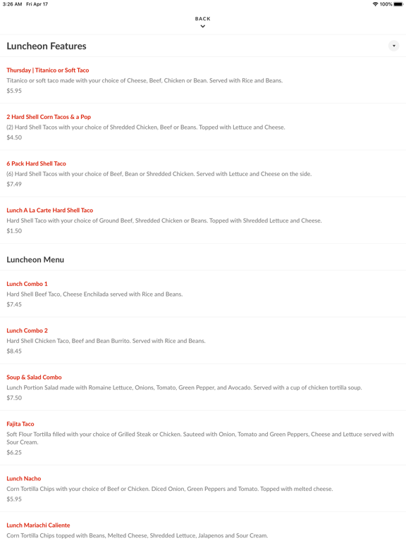 Mexico Lindo Waterford iPad screenshot 3 - Food & Drink app