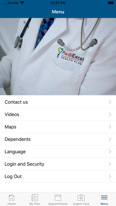 MediExcel Health Plan Screenshot