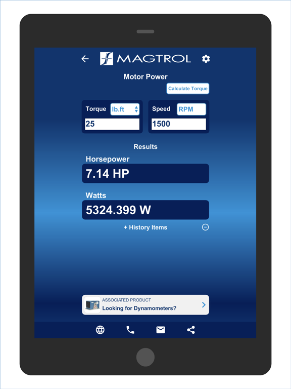 Magtrol - Motor Power Calc+ iPad screenshot 2 - Productivity app