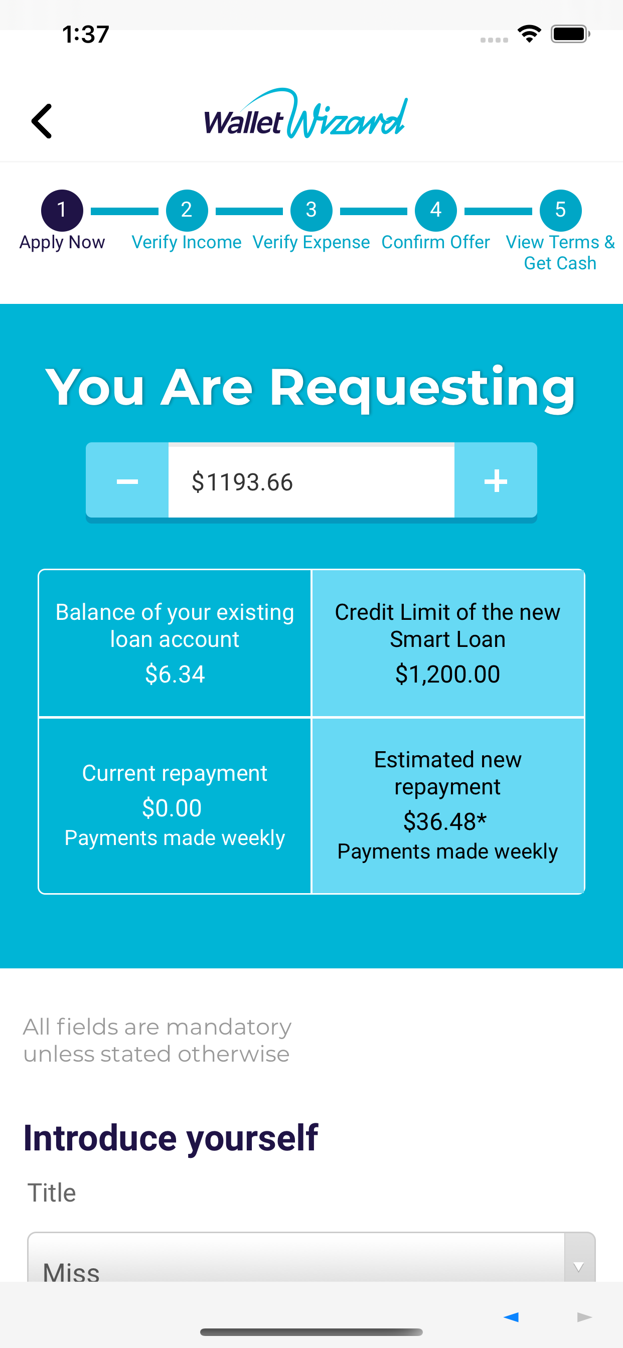 Wallet Wizard - Line of Credit