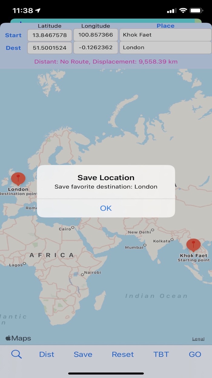 Distance Displacement Navigate