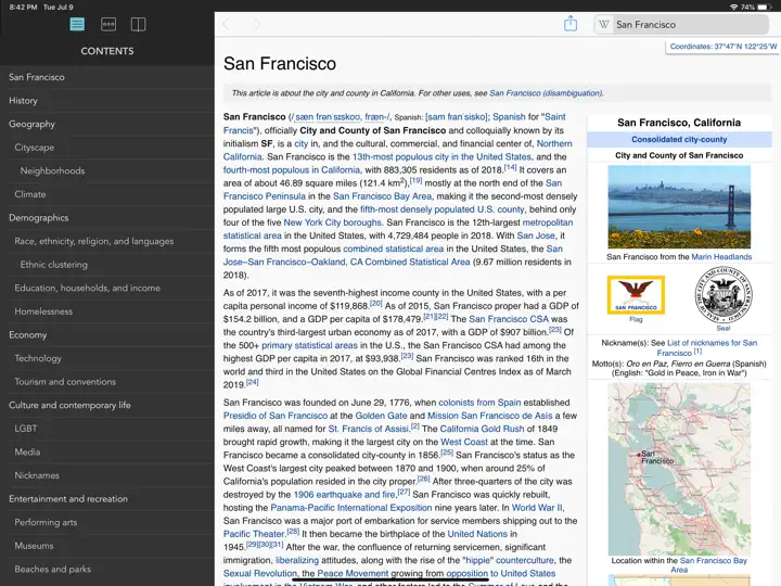 Скриншот Wikipanion For IPad на iPhone 1