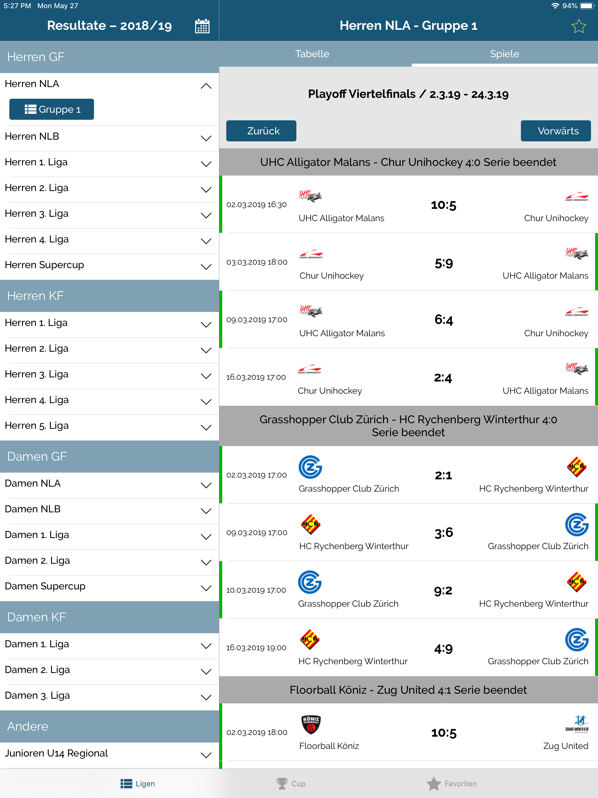 Floorball Results screenshot 7