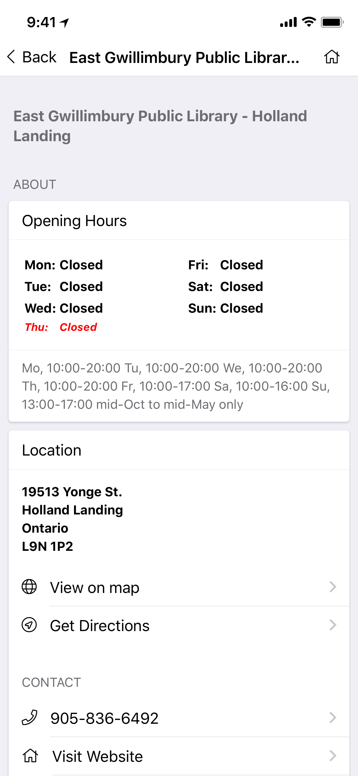 East Gwillimbury Library screenshot 6