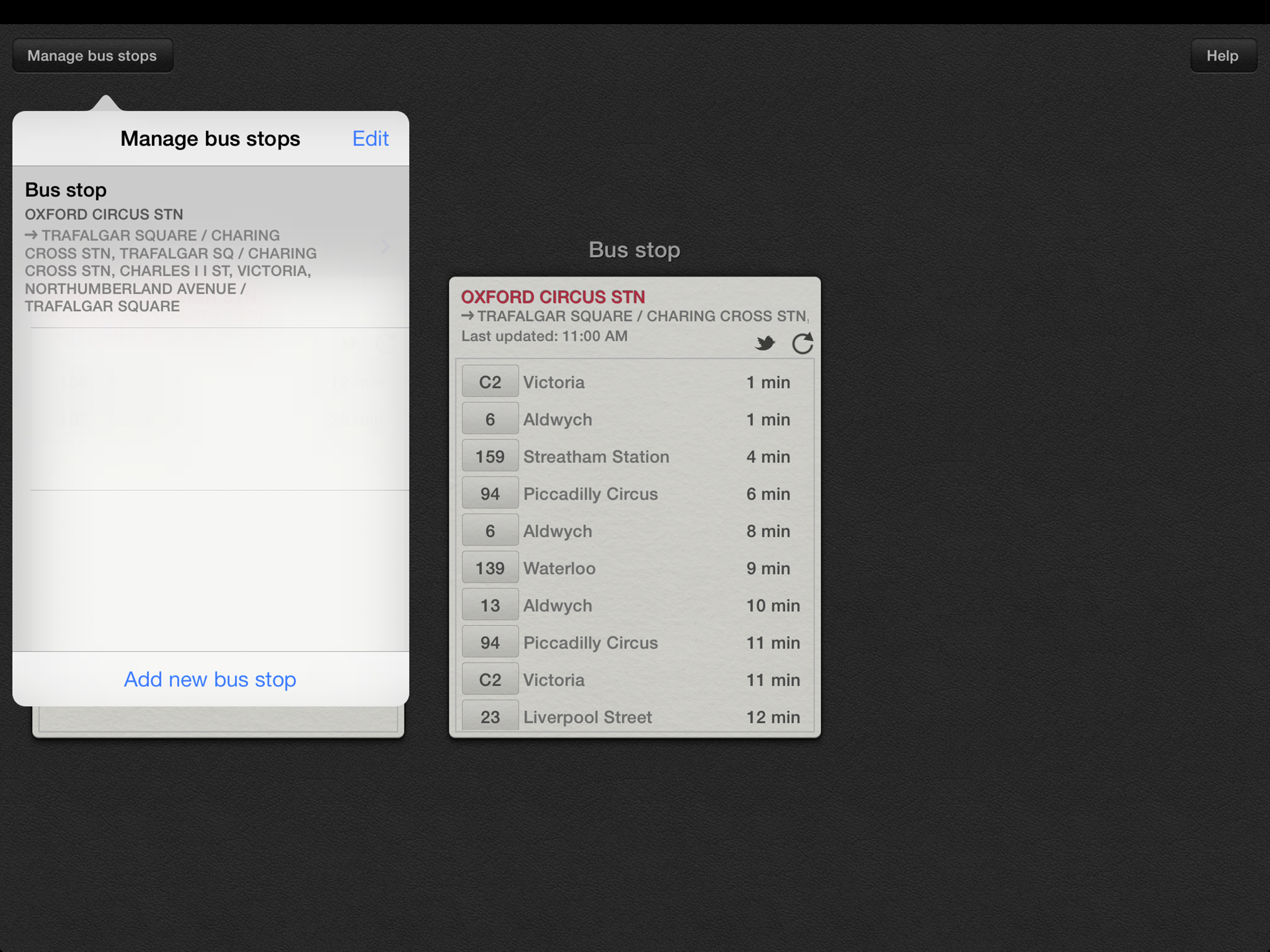 Next Bus Times for London screenshot 7