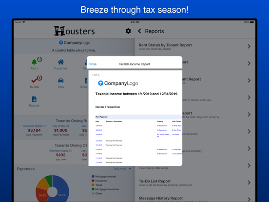Housters Property Management iPad screenshot 5 - Business app