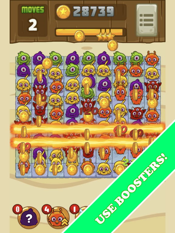 Screenshot #4 pour Funny Monsters puzzle Match 3