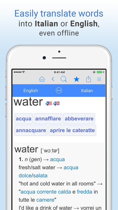 Screenshot #1 pour English-Italian Dictionary.