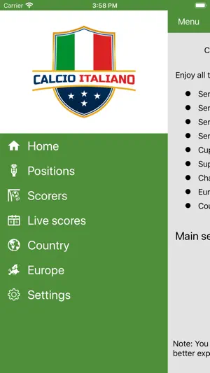 Italian Soccer Live screenshot 1