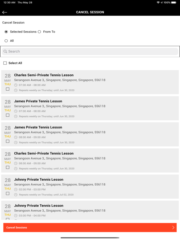 JogaApp Business iPad screenshot