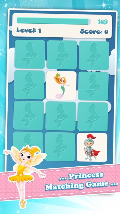 Matching family game: Princess
