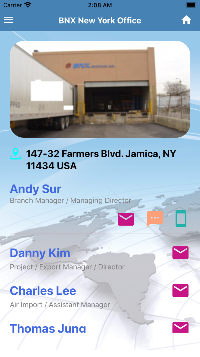 BNX SHIPPING CONTACT