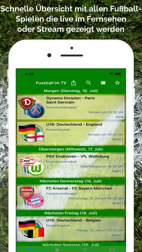 Fussball im TV live