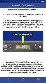 Autoradio Security Code - Ford screenshot