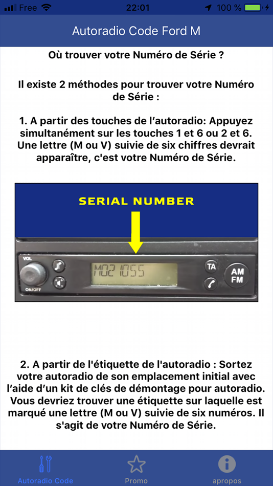 #3. Autoradio Security Code - Ford (iOS) Podle: P. UNG