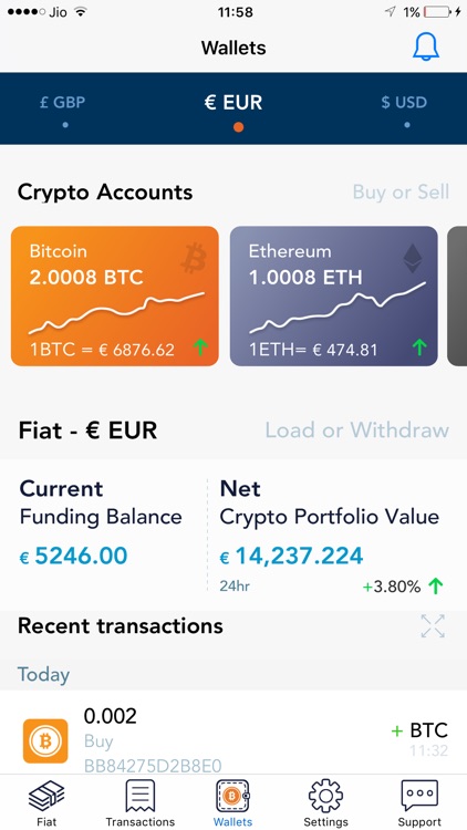 deVere Crypto – crypto wallet