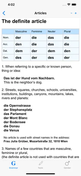 Game screenshot German Grammar with Tests apk