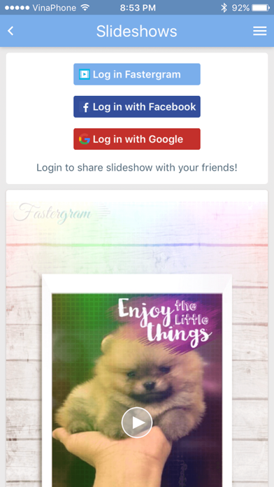 Screenshot #1 pour Fastergram HD Slideshow Maker