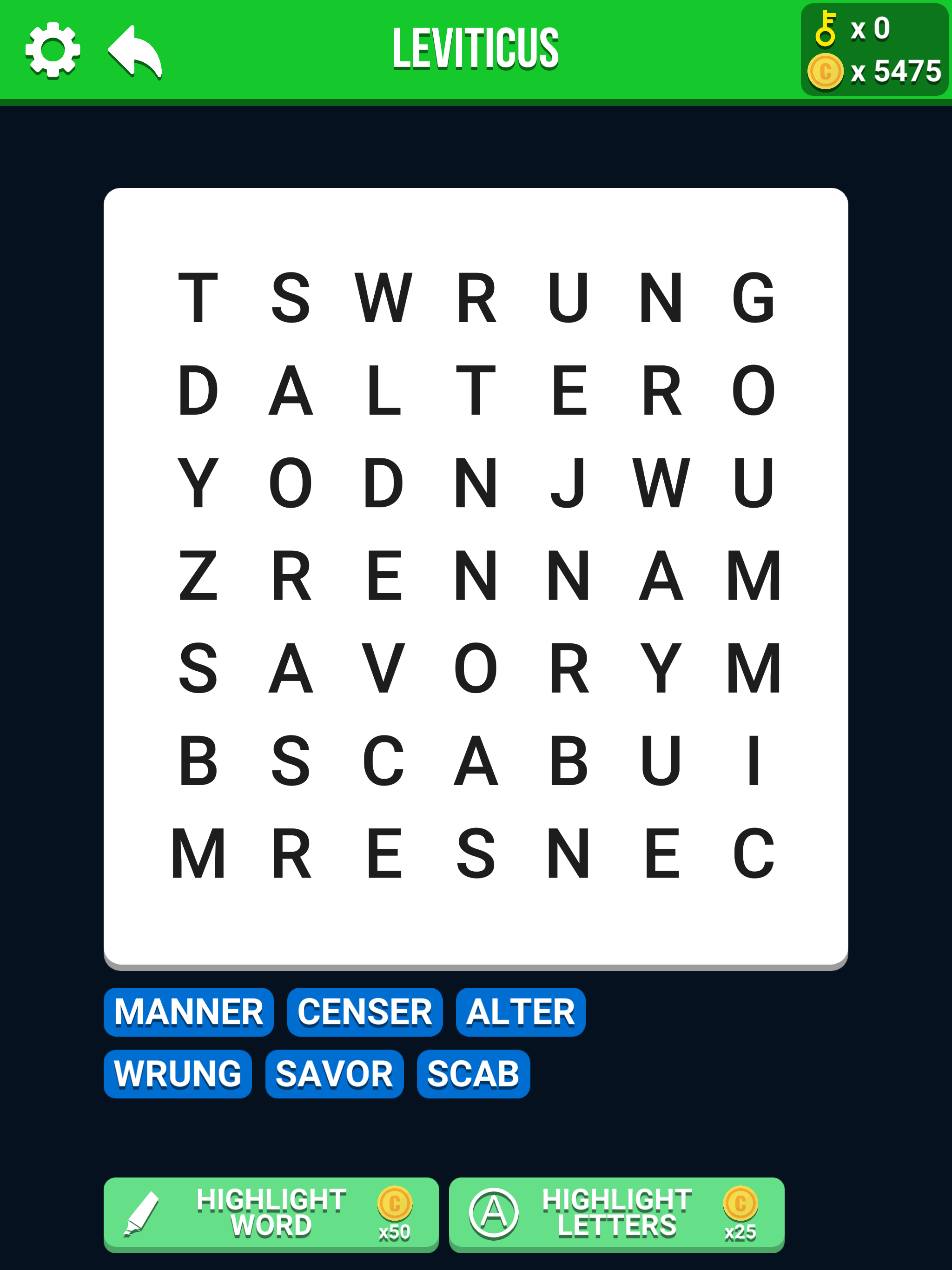 Bible Crossword - Word Search