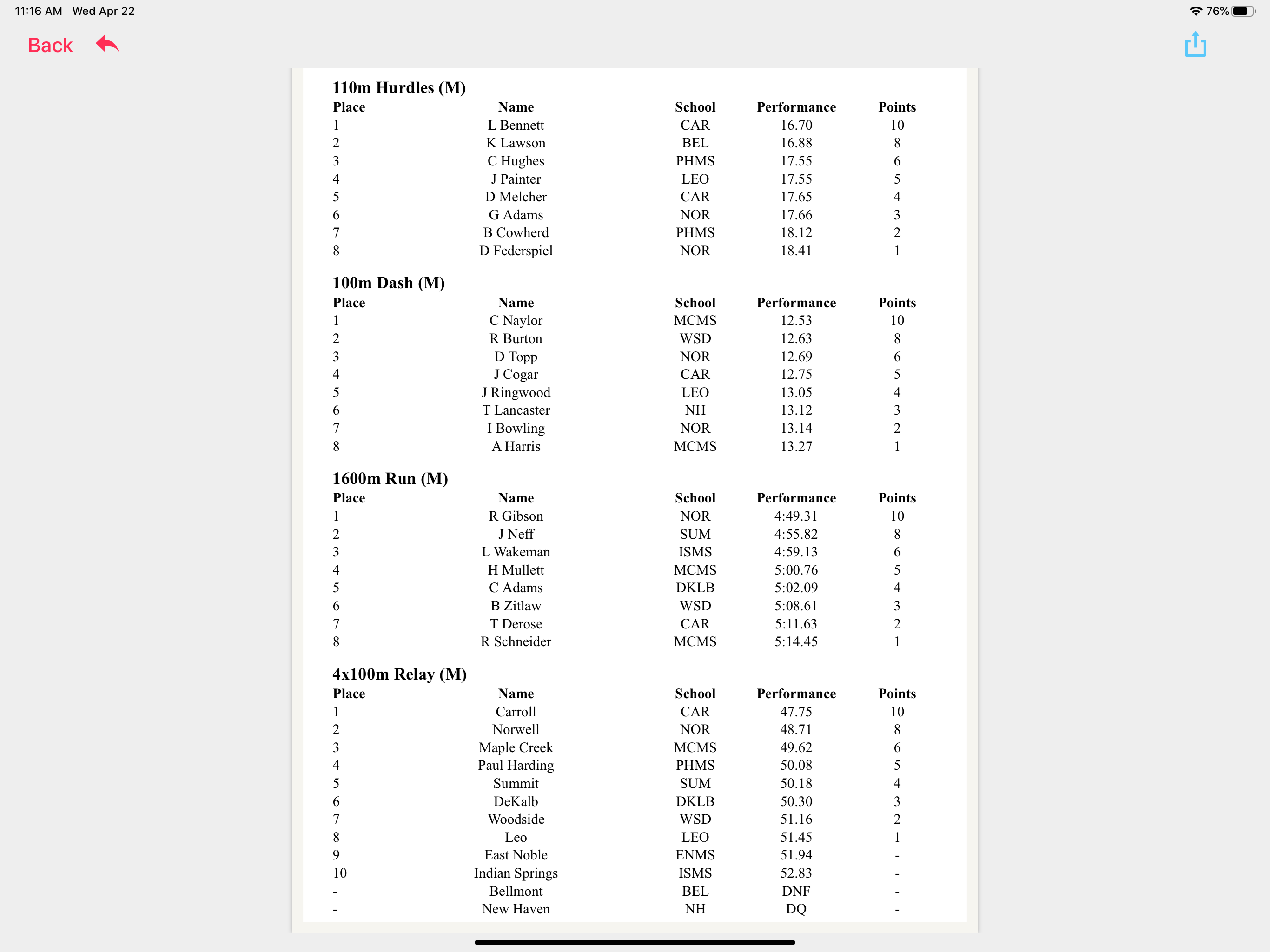 Track and Field Scorebook screenshot 6