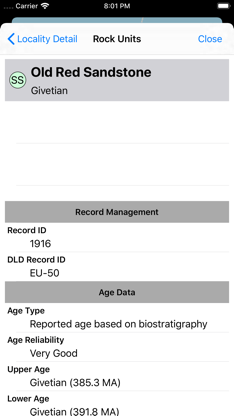 Devonian Lithological Database screenshot 6